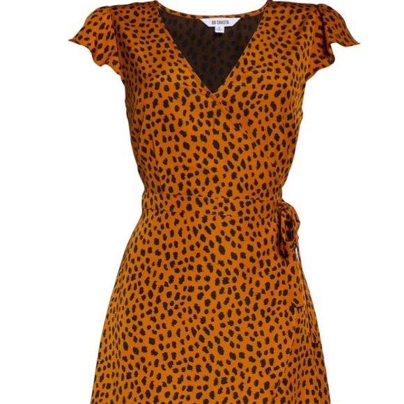 BB Dakota Leopard Wrap Midi Dress - Picture 2 of 3